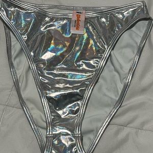 J Valentine high waisted holographic bottoms